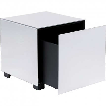 Bijzettafel Luxury 45x45cm zilver 1 lades Kare Design