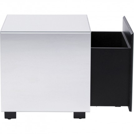 Bijzettafel Luxury 45x45cm zilver 1 lades Kare Design