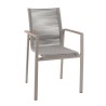 Outdoor chair with armrests Aruba grey and teak Gescova