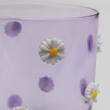 Waterglazen Party paars bloemen (4/set) Kare Design