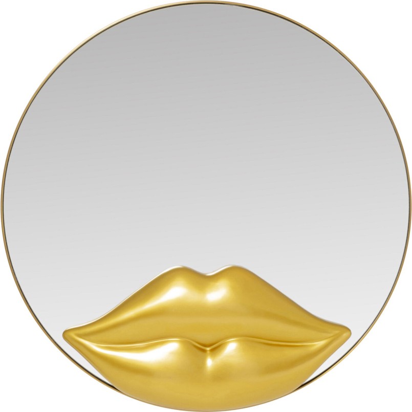 Spiegel goud lippen Ø100cm Kare Design