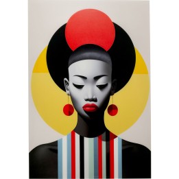 Glass Picture retro woman red 80x120cm Kare Design