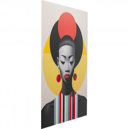 Wandfoto retro vrouw rood 80x120cm Kare Design