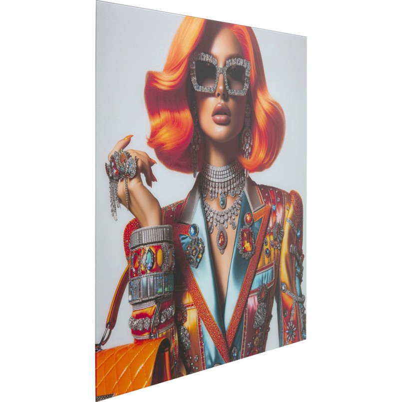 Glass Picture woman jewelry 100x100cm Kare Design