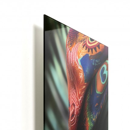 Wandfoto pauw vrouw 100x100cm Kare Design