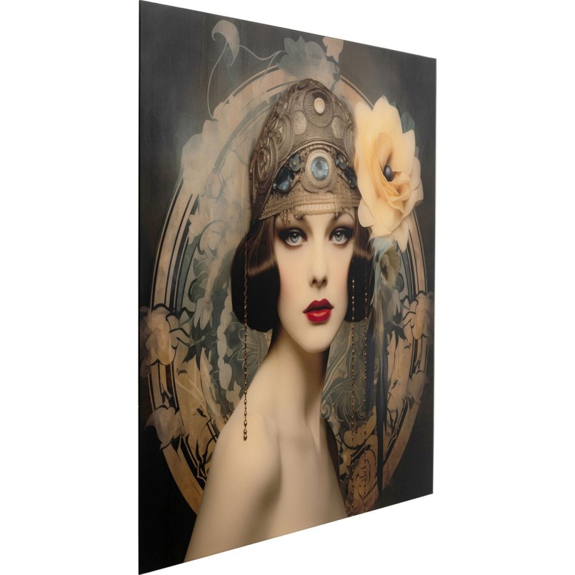 Wandfoto retro vrouw 100x100cm Kare Design