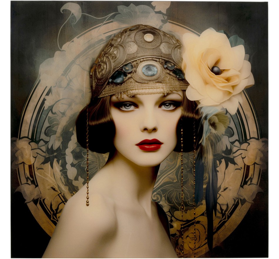 Wandfoto Art Nouveau vrouw 100x100cm Kare Design Wandfoto Art Nouveau vrouw 100x100cm Kare Design