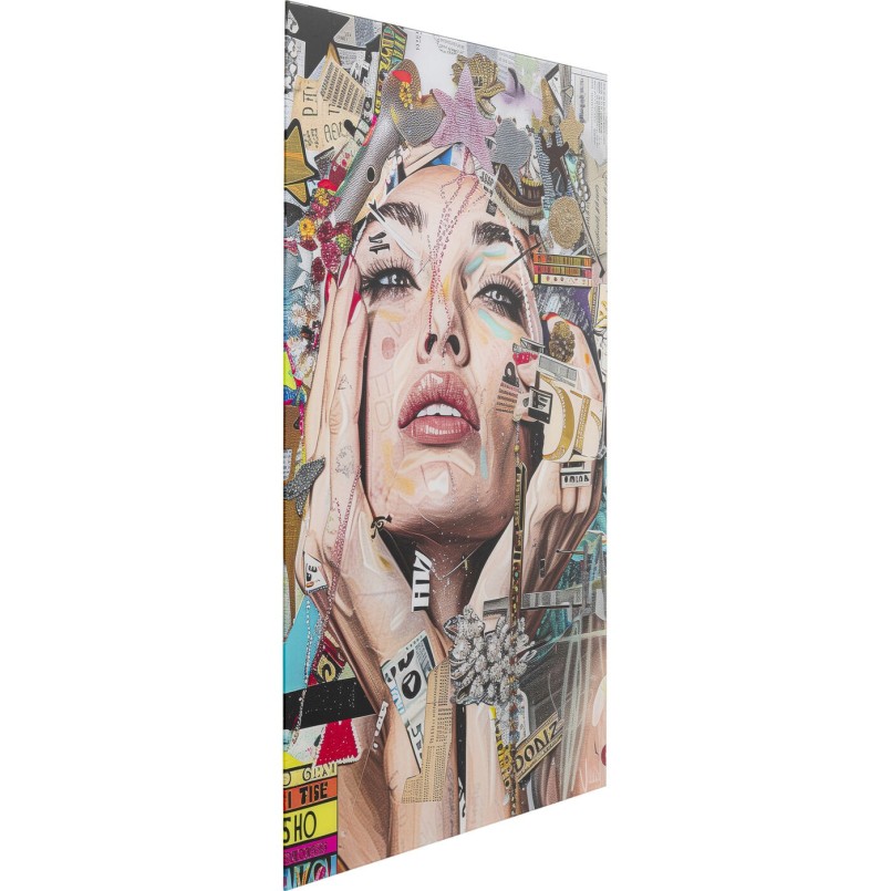 Glass Picture artistic woman face 80x120cm Kare Design