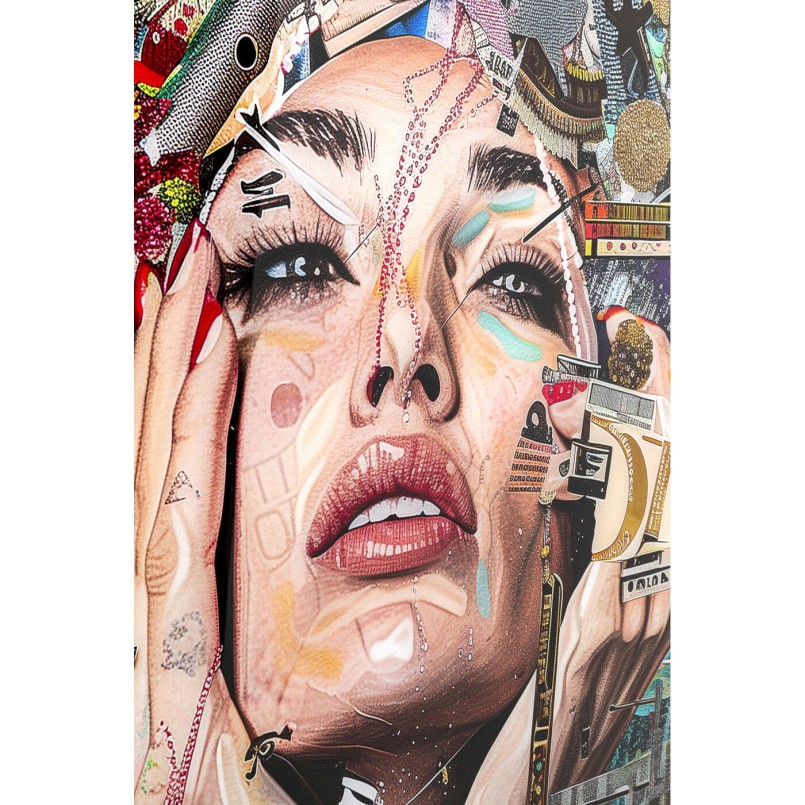 Glass Picture artistic woman face 80x120cm Kare Design