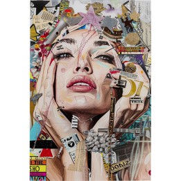 Glass Picture artistic woman face 80x120cm Kare Design