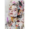 Glas schilderij van een artistieke vrouw in profiel - Kare Design