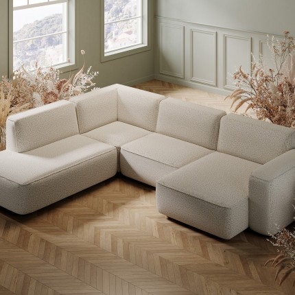 Corner Sofa Casanova right grey Kare Design
