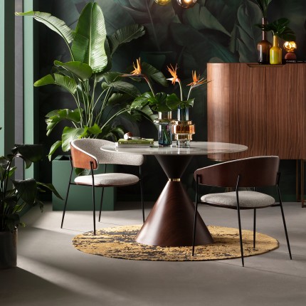 Table Cono Ø120cm ceramic walnut Kare Design