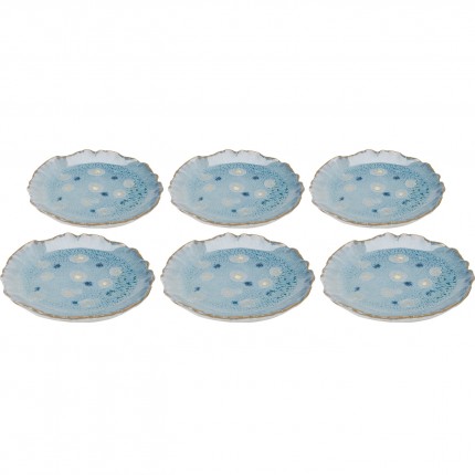 Borden Mina Ø14cm blauw (6/set)  Kare Design