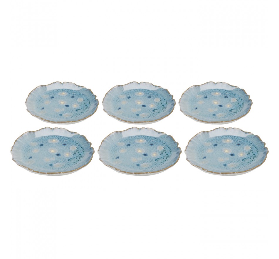 Borden Mina Ø14cm blauw (6/set) Kare Design Borden Mina Ø14cm blauw (6/set) Kare Design