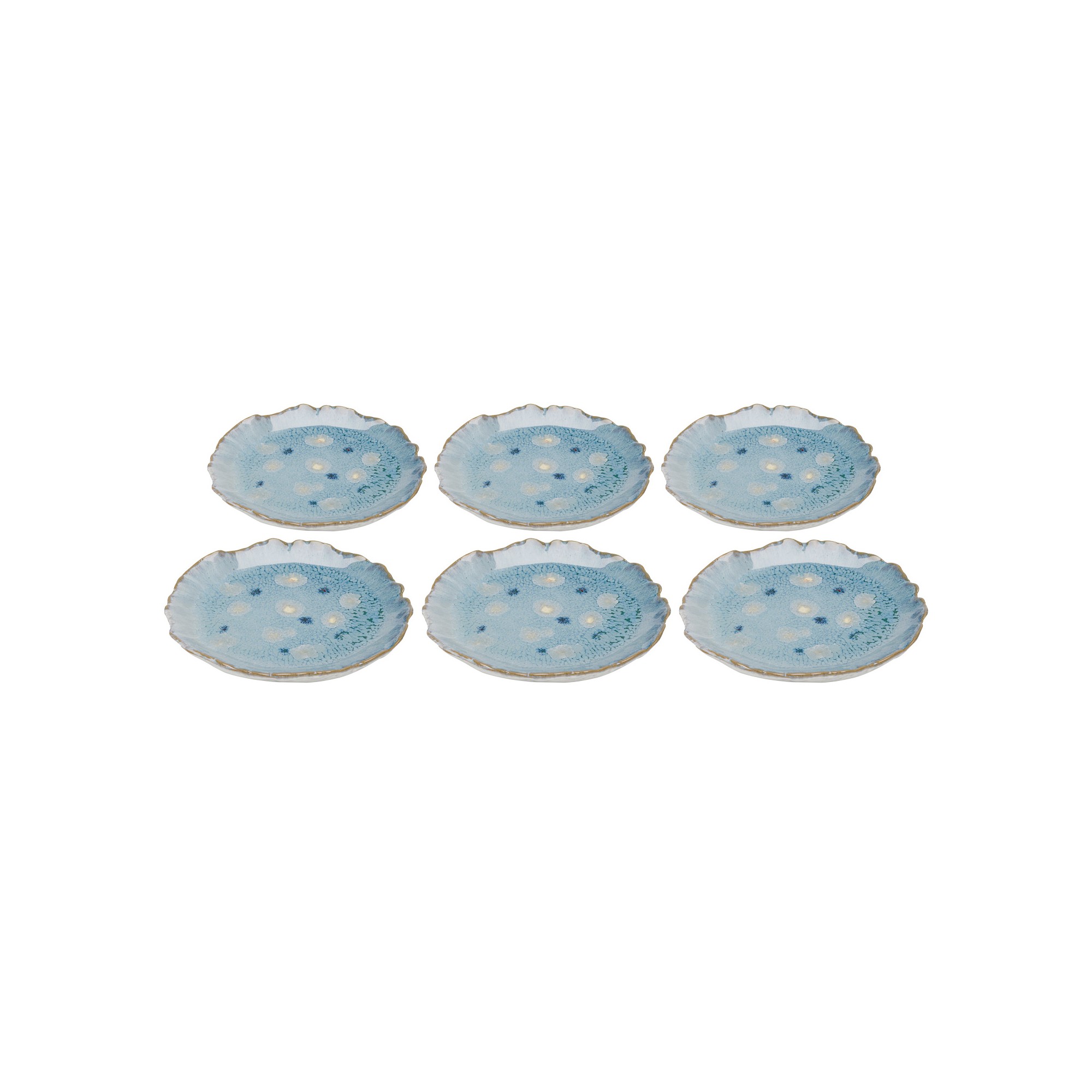Borden Mina Ø14cm blauw (6/set)  Kare Design