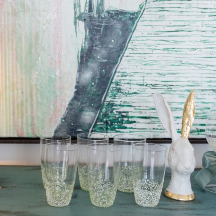Water Glass Confetti green (4/set) Kare Design