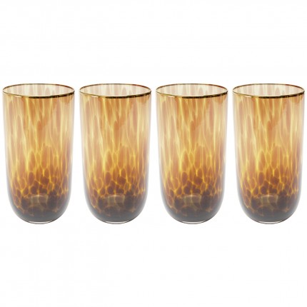 High Water Glass Caramel 16cm (4/set) Kare Design
