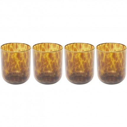 Waterglazen Caramel 10cm (4/set) Kare Design