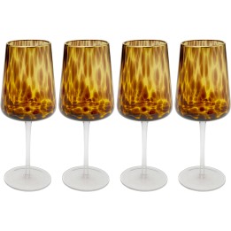 Bruine glazen wijnglazen - Karamel - Kare Design