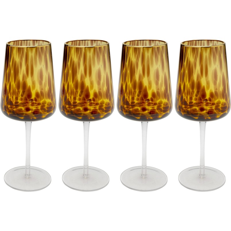 Bruine glazen wijnglazen - Karamel - Kare Design