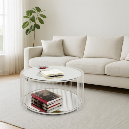 Salontafel Wire Double Ø80cm beige Kare Design Salontafel Wire Double Ø80cm beige Kare Design