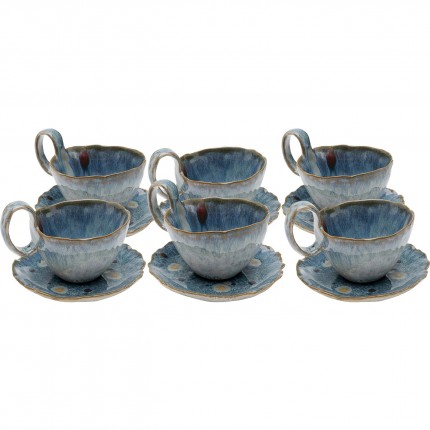 Kopjes en schotels Mina blauw (6/set) Kare Design