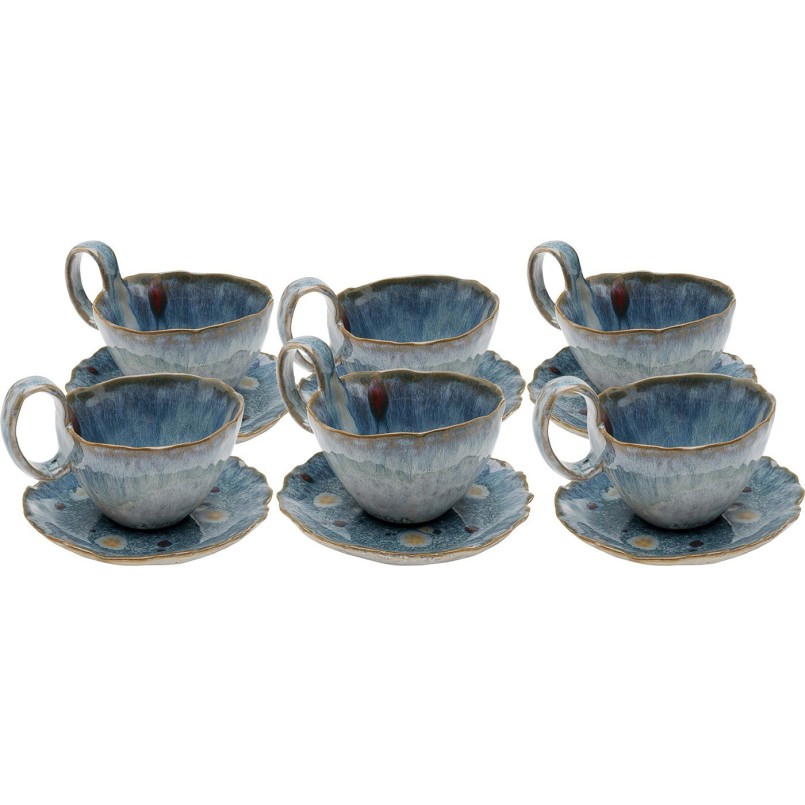 Kopjes en schotels Mina blauw (6/set) Kare Design