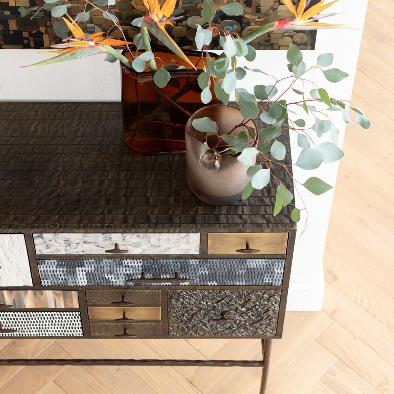 Bruin glazen vaas - Grazioso - Kare Design