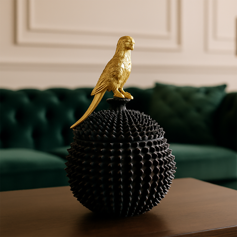 Black box with golden parrot - Kare Design