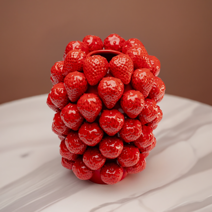 Vaas aardbeien rood 24cm Kare Design