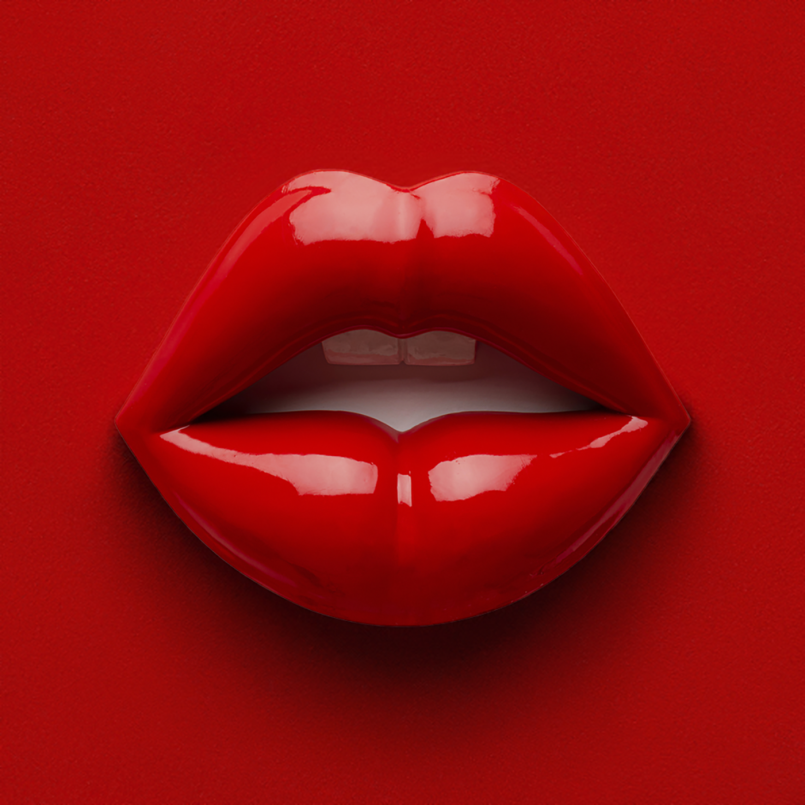 Wanddecoratie met rode lippen - Kare Design