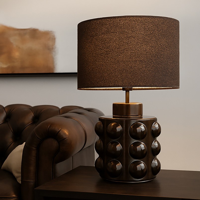 Bruine porseleinen lamp - Calamaro - Kare Design