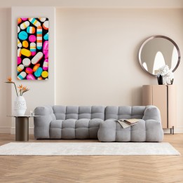 Schilderij gestreepte capsules 70x140cm Kare Design