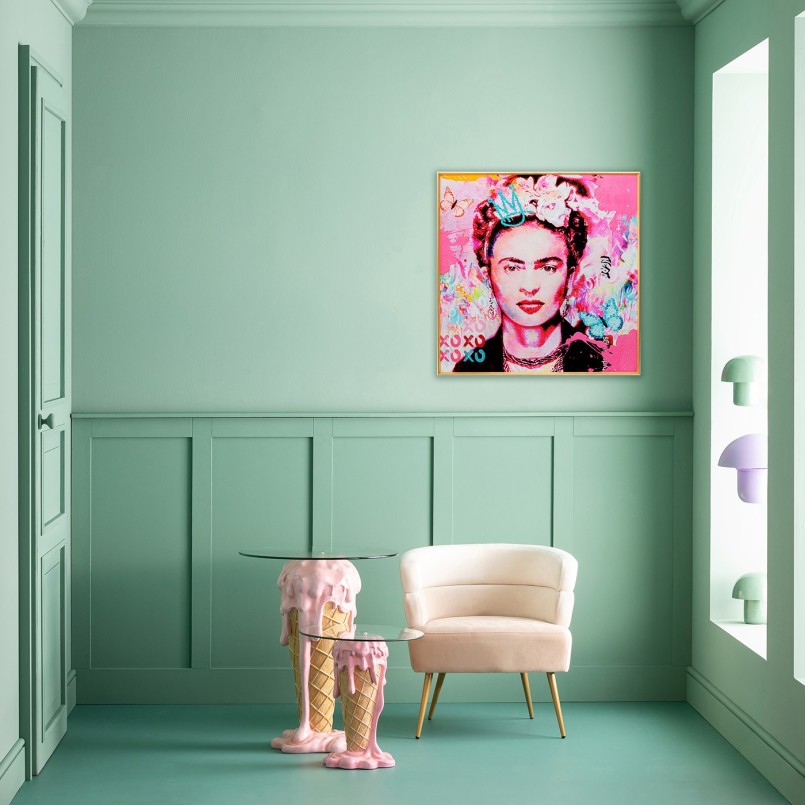 Bijzettafel ijs Ø48cm roze Kare Design