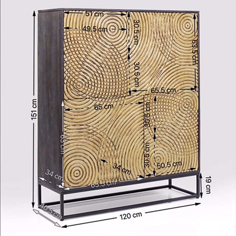 Golden ethnic cabinet - Circulo - Kare Design