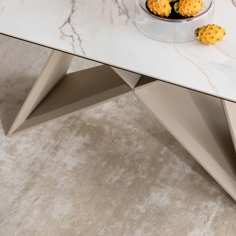 Beige stoffen vloerkleed - Silja - Kare Design