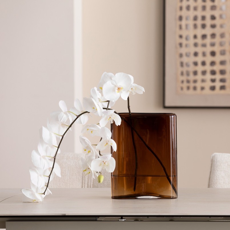 Bruin glazen vaas - Grazioso - Kare Design