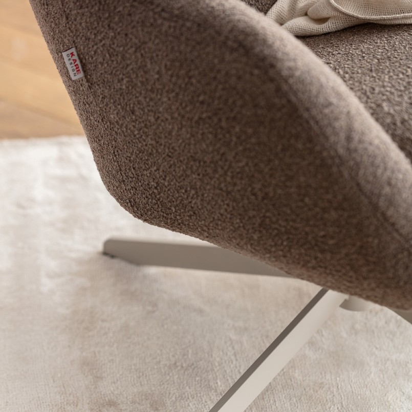 Brown swivel armchair with armrests - Mimi - Kare Design
