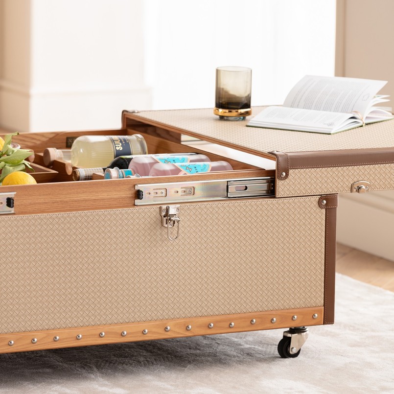 Coffee table with beige imitation bar - Venezia - Kare Design