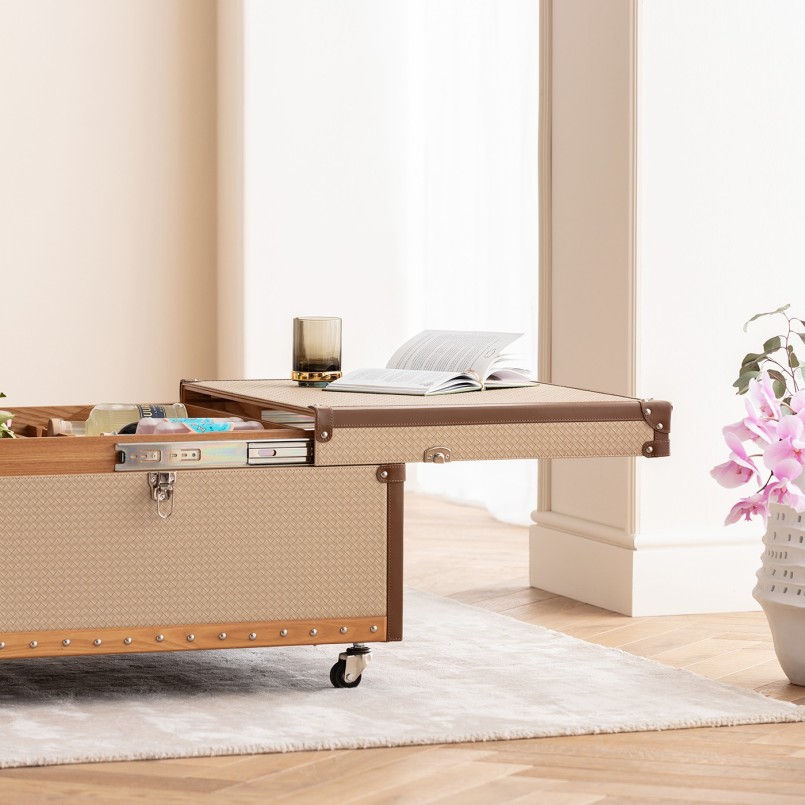 Coffee table with beige imitation bar - Venezia - Kare Design