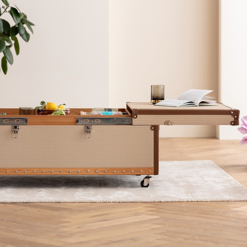 Coffee table with beige imitation bar - Venezia - Kare Design