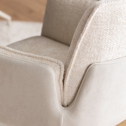 Swivel chair with armrests Hilla cream Kare Design