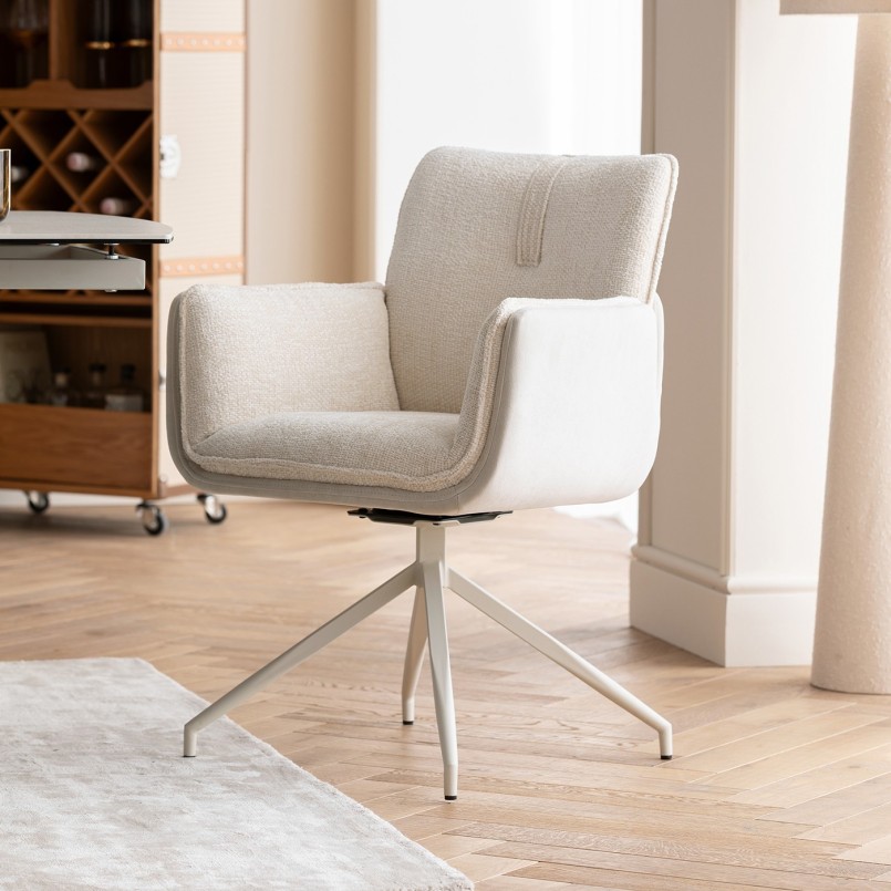 Cream swivel armchair - Hilla - Kare Design