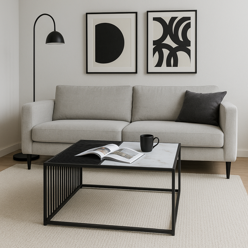 Modern black and white coffee table - Twice - Kare Design