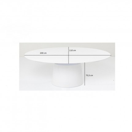 Uitschuifbare eettafel Benvenuto ovaal patentwit Kare Design