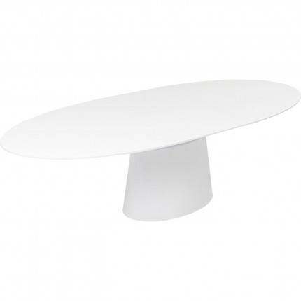 Uitschuifbare eettafel Benvenuto ovaal patentwit Kare Design