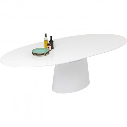 Uitschuifbare eettafel Benvenuto ovaal patentwit Kare Design