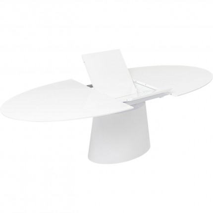 Uitschuifbare eettafel Benvenuto ovaal patentwit Kare Design
