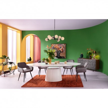 Uitschuifbare eettafel Benvenuto ovaal patentwit Kare Design